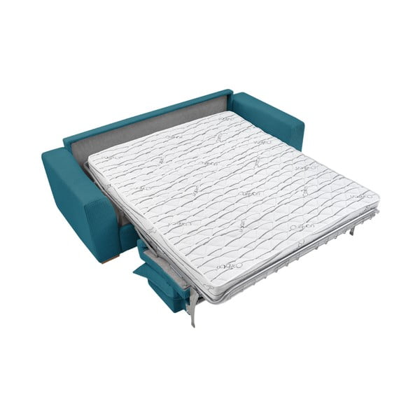 Kék kordbársony kinyitható kanapé 225 cm Augustin – Bobochic Paris-image-4