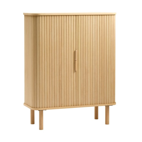 Natúr színű szekrény tolóajtóval, tölgyfa dekorral 113x90 cm Cavo – Unique Furniture-image-2