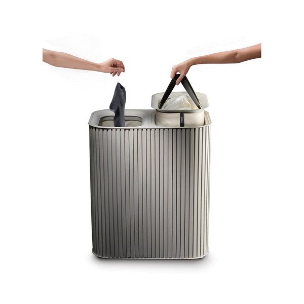 Bézs bambusz szennyeskosár 2x45 l Tota Luxe – Joseph Joseph-image-4