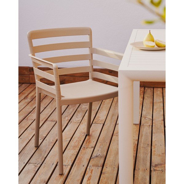 Bézs műanyag kerti szék Nariet – Kave Home-image-1