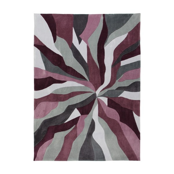 Splinter Purple szürke-lila szőnyeg, 80 x 150 cm - Flair Rugs