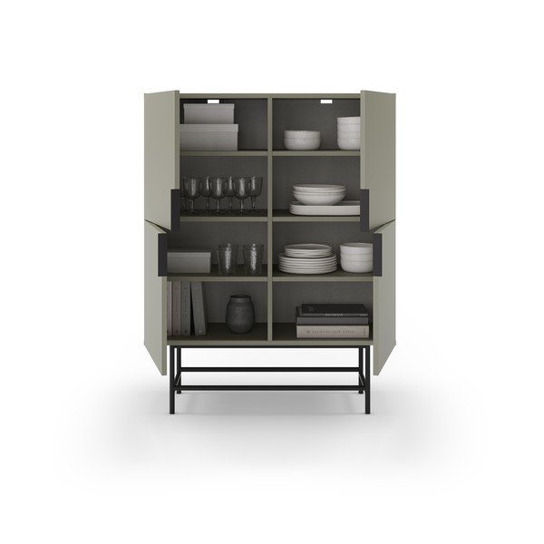 Zöldesszürke szekrény 100x128 cm Eldia – Marckeric-image-3