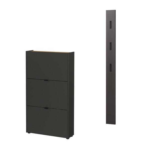 Antracitszürke előszoba bútor 101x200x22 cm Ameca – Germania