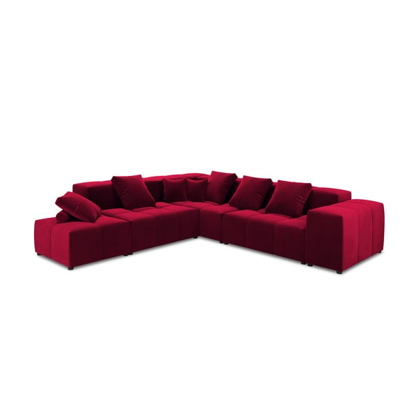 Piros bársony sarokkanapé (variálható) Rome Velvet - Cosmopolitan Design