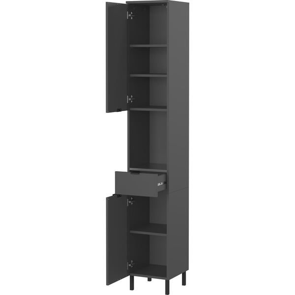 Antracitszürke magas-keskeny fürdőszoba szekrény 30x190 cm Arcena – Germania-image-3