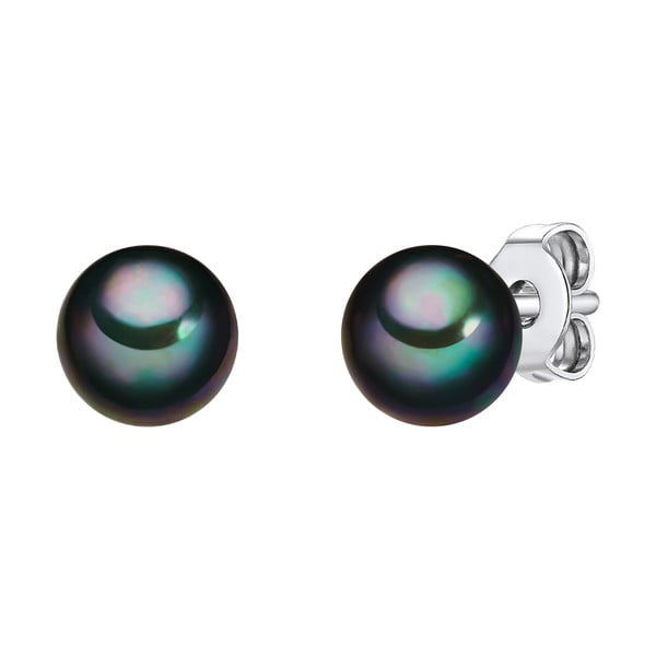 Gyöngy fülbevaló antracitfekete gyönggyel, ⌀ 0,6 cm - Perldesse