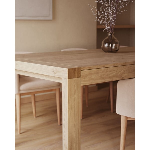 Bővíthető étkezőasztal hosszabbító asztallappal tölgyfa dekorral 100x200 cm Briva – Kave Home-image-3