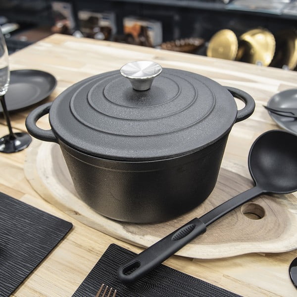 Indukciós tűzhelyhez alkalmas öntöttvas edény fedővel 4 l LITINA – Orion-image-2