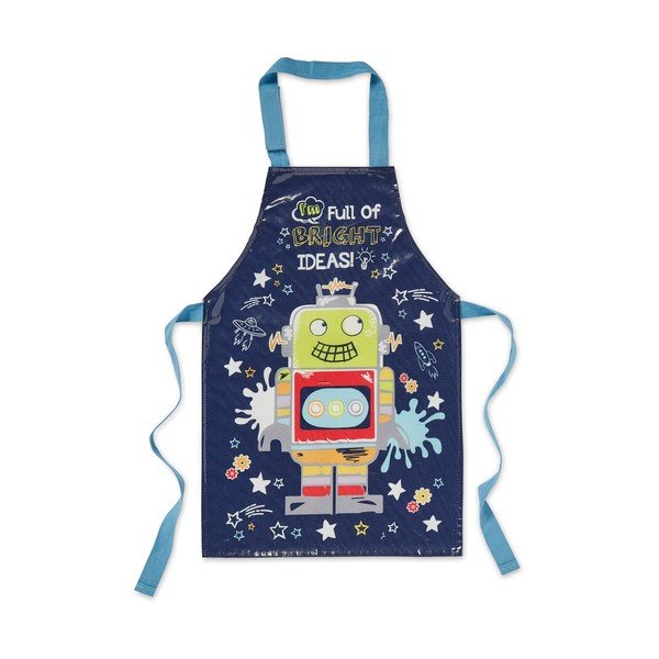 Robot kék pamut gyerek kötény - Cooksmart ®-image-1