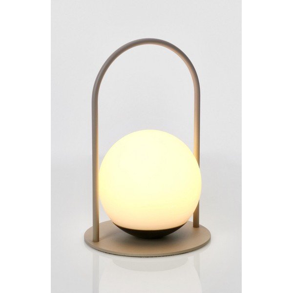 Szürkésbarna LED dimmelhető asztali lámpa műanyag búrával (magasság 21 cm) Pansy – Bizzotto-image-3