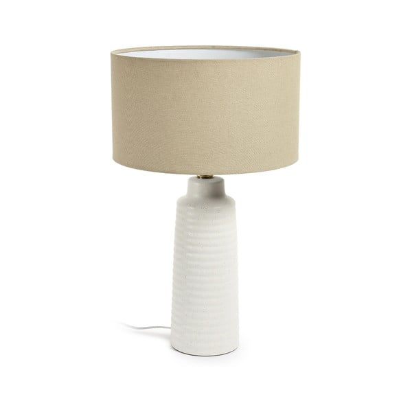 Fehér asztali lámpa textil búrával (magasság 58 cm) Mijal – Kave Home