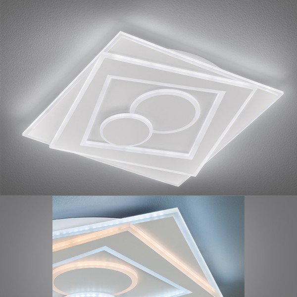 Fehér fém LED dimmelhető  mennyezeti lámpa távirányítóval 50x50 cm Ratio – Fischer & Honsel-image-1