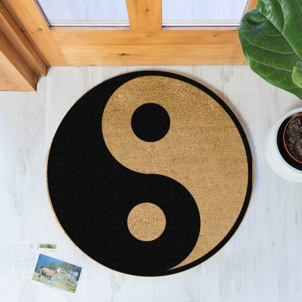 Yin Yang kerek lábtörlő, ⌀ 70 cm - Artsy Doormats-image-1