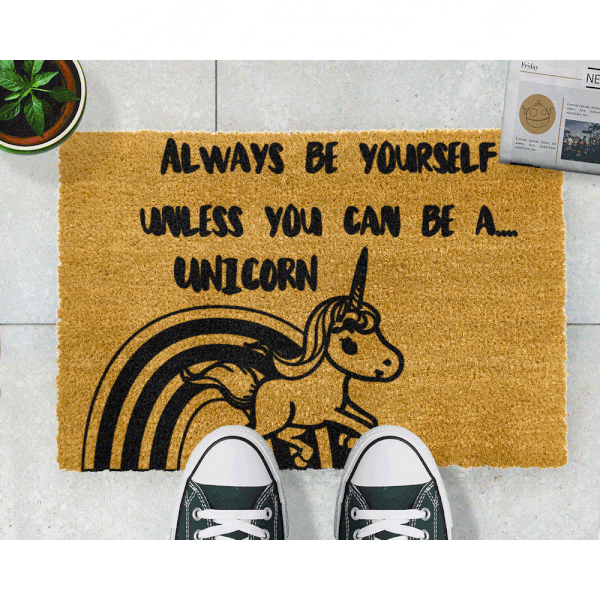 Unicorn természetes kókuszrost lábtörlő, 40 x 60 cm - Artsy Doormats-image-2