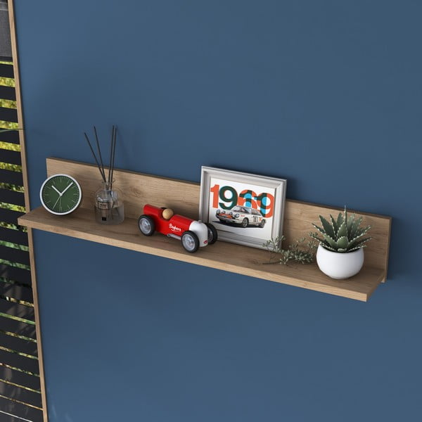 Natúr színű fali polc diófa dekorral Petra – Kalune Design-image-1