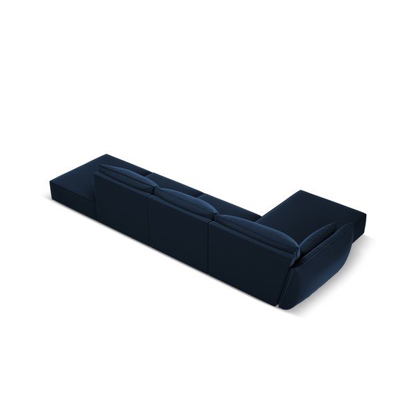 Sötétkék bársony sarokkanapé (bal oldali-heverő résszel) Vanda – Mazzini Sofas-image-3