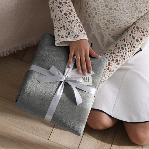 Szürke zsenília ágytakaró 220x240 cm Talo – Filumi-image-4