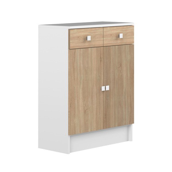 Combi fürdőszoba szekrény tölgyfa dekorral - Symbiosis-image-3