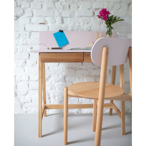 Luka szürke íróasztal kőrisfa lábakkal, hossz 85 cm - Ragaba-image-4