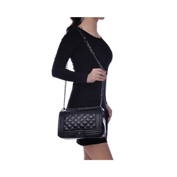 Masika fekete bőr válltáska - Anna Luchini-image-3