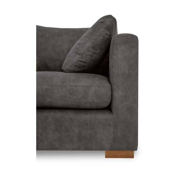 Antracitszürke bőrutánzat sarokkanapé (bal oldali) Hamburg – Scandic-image-4