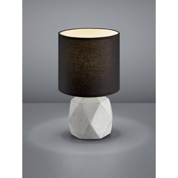 Fekete-szürke asztali lámpa textil búrával (magasság 28 cm) Pike – Reality-image-1