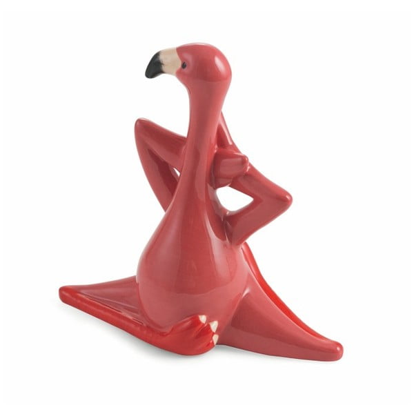 Flamingo szürke-piros dekoratív szobrocska - Villa d'Este