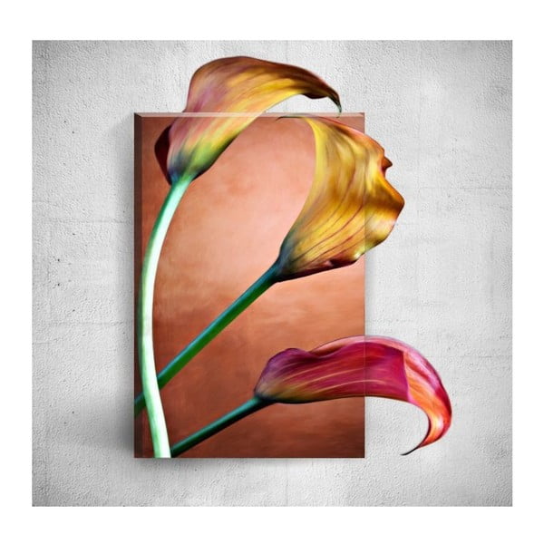 Three Elegant Flowers 3D fali kép, 40 x 60 cm - Mosticx