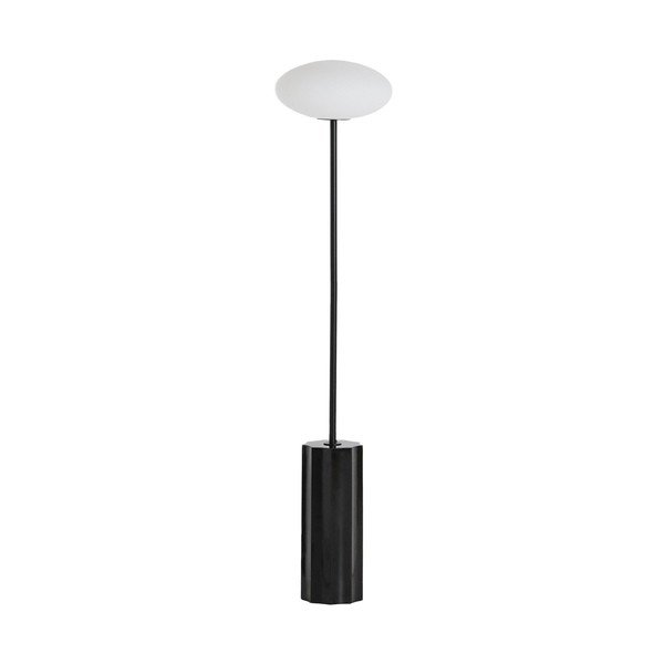 Fehér-fekete állólámpa üveg búrával (magasság 120 cm) Idela – Kave Home