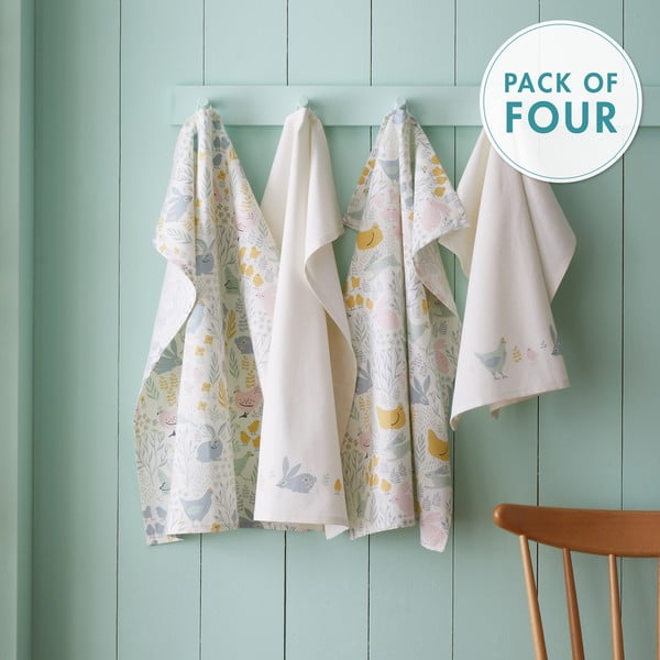 Pamut konyharuha szett 4 db-os 50x70 cm Cottage Friends – Catherine Lansfield-image-4