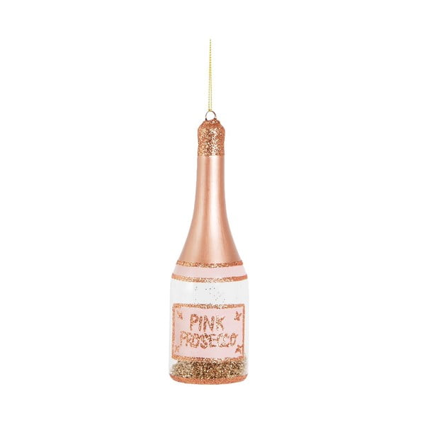Üveg kézzel készített karácsonyfadísz ø 5 cm Pink Prosecco – Sass & Belle