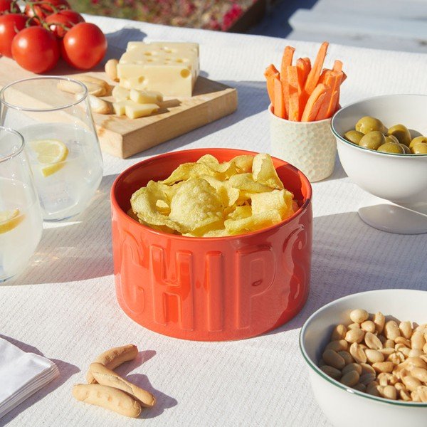 Piros kerámia szervírozó tálka 1 l Chips – Balvi-image-1