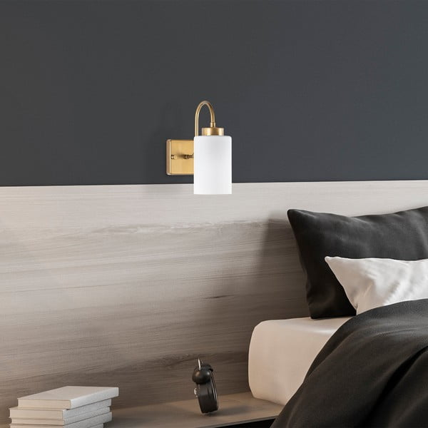 Fehér-aranyszínű fali lámpa ø 10 cm Duzsuz – Opviq lights-image-3