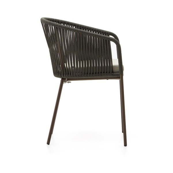 Zöld fém-párnázott kerti szék Yanet – Kave Home-image-4