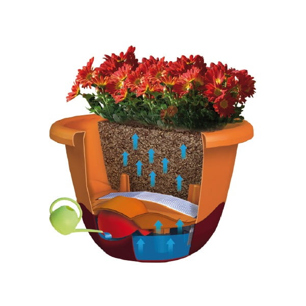 Mareta fehér felfüggeszthető önöntöző kaspó, hosszúság 25 cm - Plastia-image-2