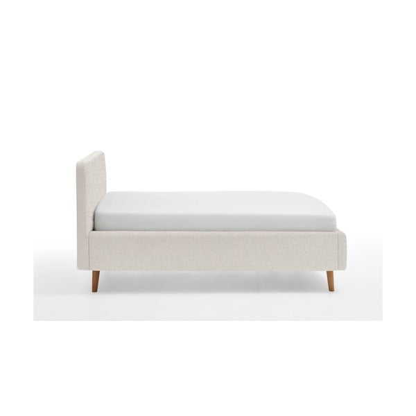 Fehér kárpitozott ágyneműtartós franciaágy ágyráccsal 140x200 cm Mattis – Meise Möbel-image-4