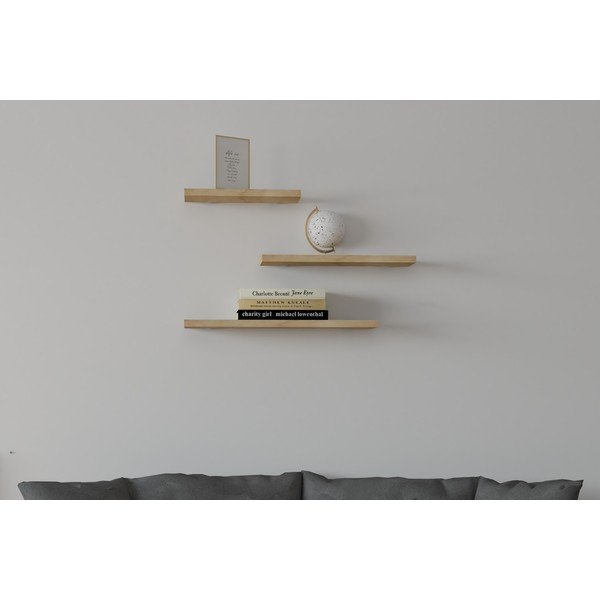 Polc készlet tölgyfa dekorral 3 db-os Leila - Kalune Design-image-4