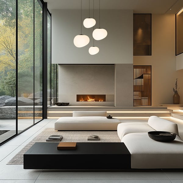 Fekete-fehér függőlámpa ø 30 cm Stones – Candellux Lighting-image-3