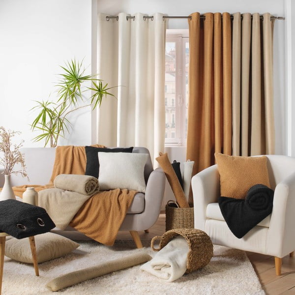 Bézs fleece takaró 180x220 cm Curly Wooly – douceur d'intérieur-image-4