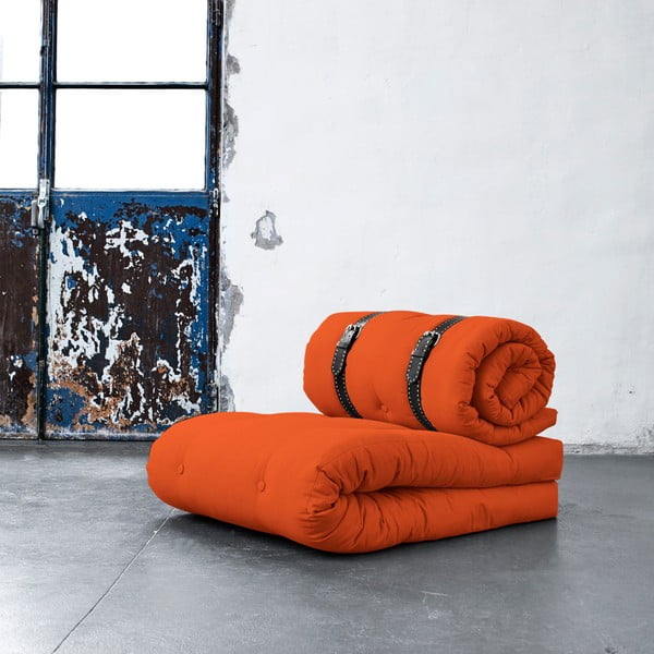 Buckle Up Orange állítható fotel fehér szegélyű bőr szíjakkal - Karup