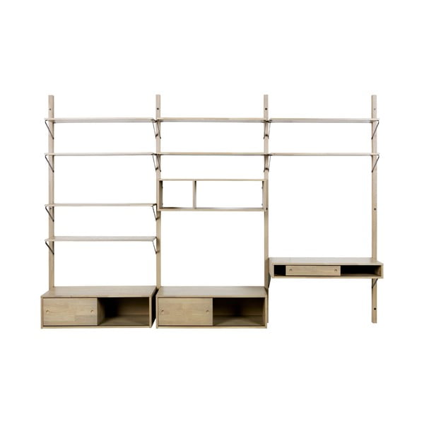 Gyan tölgyfa polcos elem fali polcrendszerhez - WOOOD-image-2