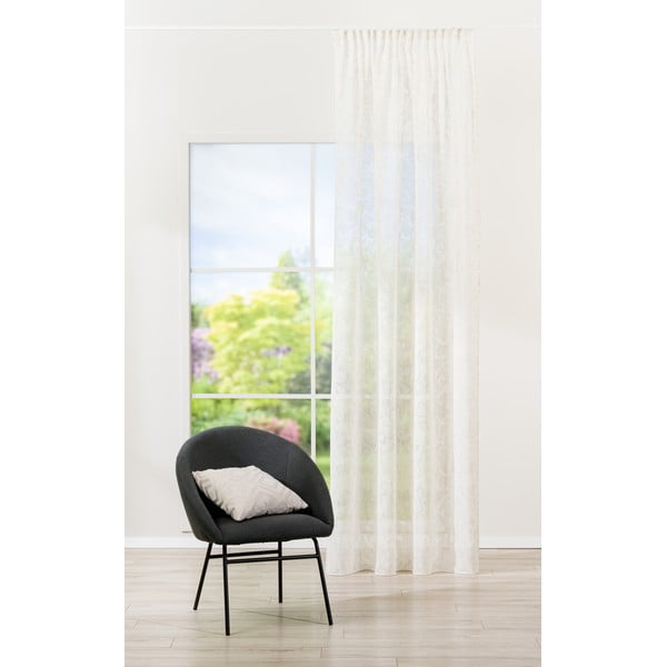 Bézs átlátszó függöny 140x260 cm Baroque – Mendola Fabrics-image-1