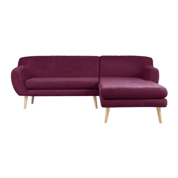 Sardaigne lila kanapé jobboldali fekvőfotellel - Mazzini Sofas