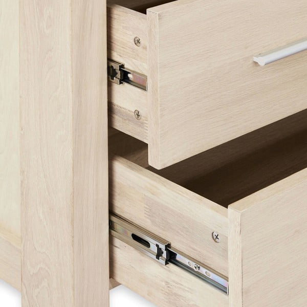 Natúr színű tálalószekrény tölgyfa dekorral 100x190 cm Paris – Furnhouse-image-4