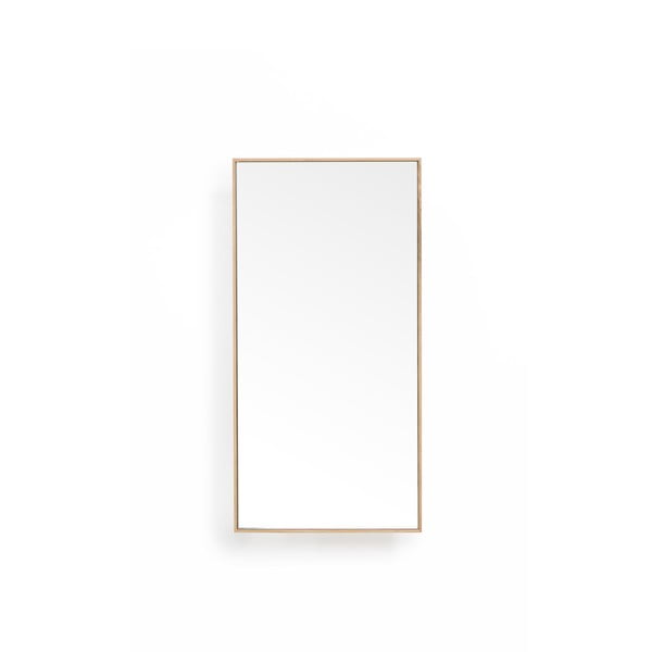 Natúr színű tölgyfa polc tükörrel 31x61,5 cm Slimline - Wireworks-image-2