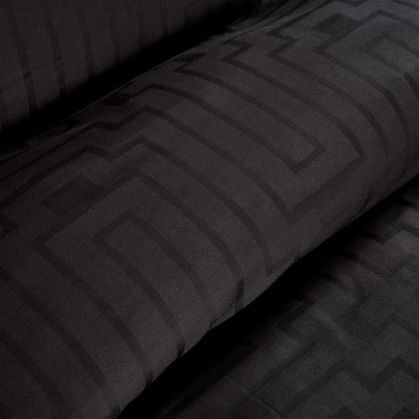 Fekete kétszemélyes pamut-szatén ágyneműhuzat 200x200 cm - Bianca-image-3