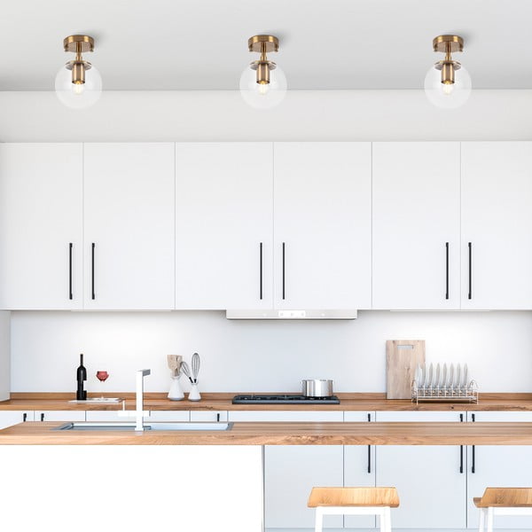 Sárgaréz színű mennyezeti lámpa üveg búrával ø 15 cm Atmaca – Opviq lights-image-1