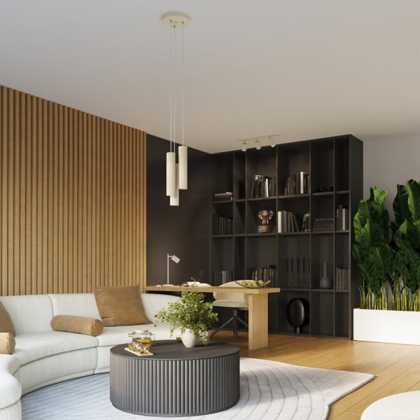 Krémszínű függőlámpa ø 19,5 cm Gleam – Sollux-image-1