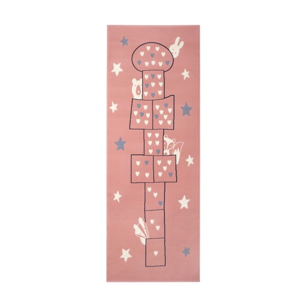 Adventures Jump rózsaszín gyerekszőnyeg, 100 x 250 cm - Hanse Home