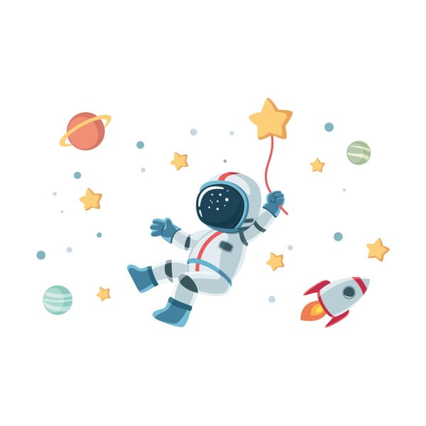Astronaut in Starry Space gyerek falmatrica, 90 x 60 cm - Ambiance